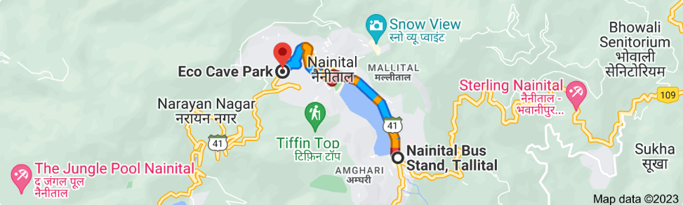 Eco Cave Gardens Distance Between Nainital Bus Stand to Eco Cave Gardens