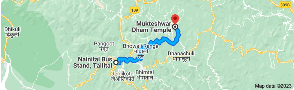 Mukteswar Dham Temple Distance Between Nainital Bus Stand to Mukteswar Dham Temple