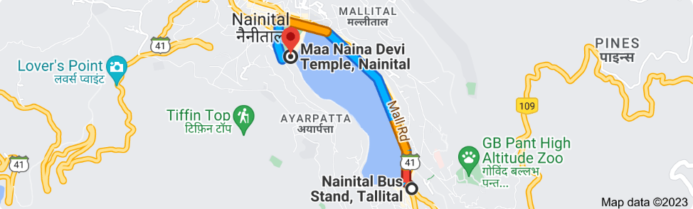 Maa Naina Devi Temple Distance Between Nainital Bus Stand to Maa Naina Devi Temple