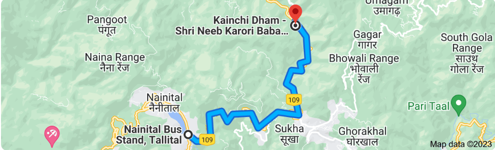 Kainchi Dham Distance Between Nainital Bus Stand to Kainchi Dham