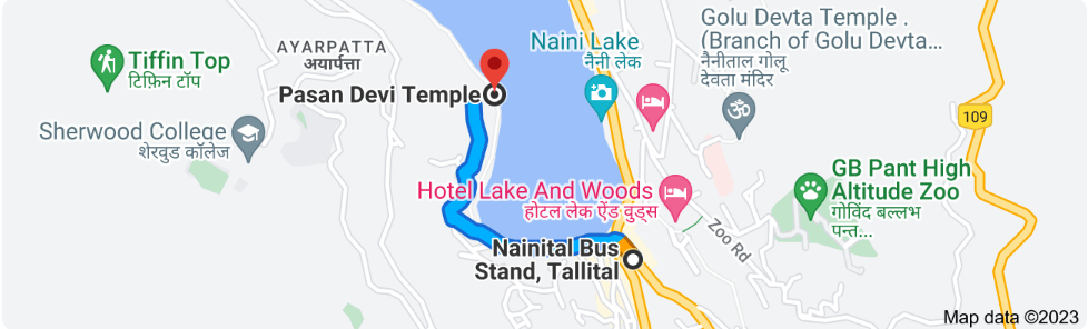 Distance Between Nainital Bus Stand to Pashan Devi Temple