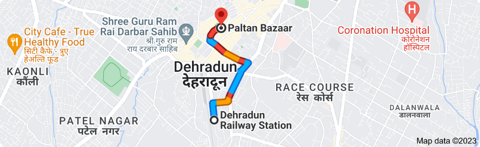 Distance Between Dehradun Railway Station to Paltan Bazaar