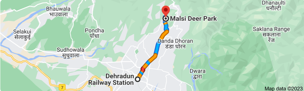 Distance Between Dehradun Railway Station to Malsi Deer Park
