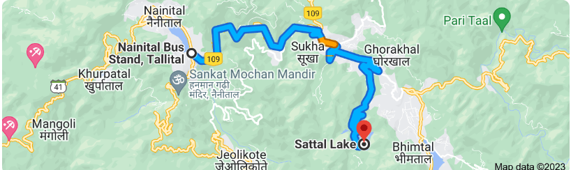 Sattal Lake Distance Between Nainital Bus Stand to Sattal Lake
