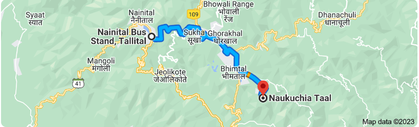 Naukuchia Taal Distance Between Nainital Bus Stand to Naukuchia Taal