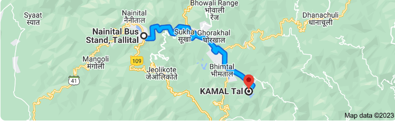 Kamaltal Distance Between Nainital Bus Stand to Kamaltal