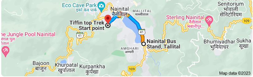 Tiffin Top Distance Between Nainital Bus Stand to Tiffin Top